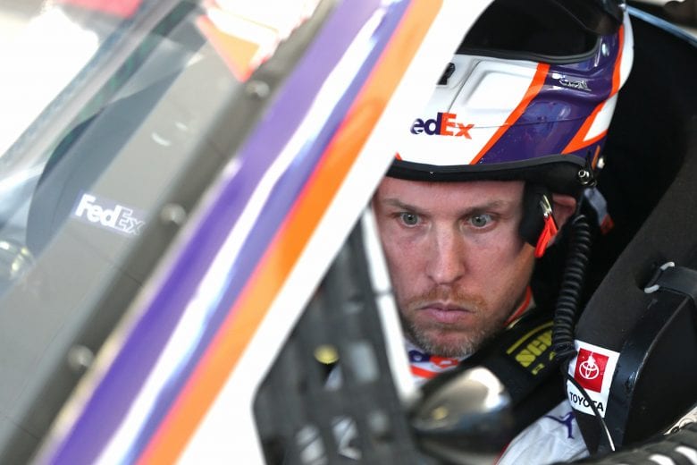 LAS VEGAS, NEVADA - FEBRUARY 21: Denny Hamlin, driver of the #11 FedEx Ground Toyota, sits in his car during practice for NASCAR Cup Series Penzoil 400 presented by Jiffy Lube at Las Vegas Motor Speedway on February 21, 2020 in Las Vegas, Nevada. (Photo by Matt Sullivan/Getty Images) | Getty Images