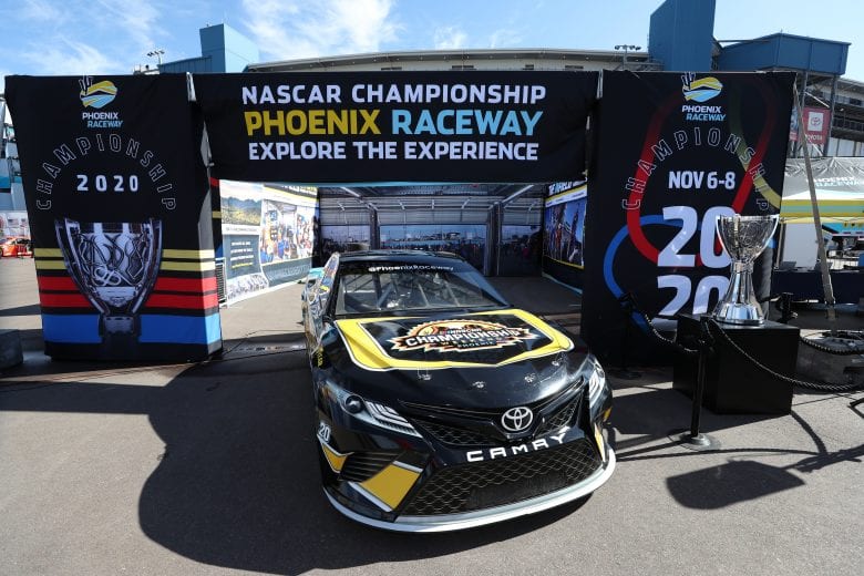 AVONDALE, ARIZONA - MARCH 06: Phoenix Raceway president Julie Giese unveils the new logo for Championship Weekend at Phoenix at Phoenix Raceway on March 06, 2020 in Avondale, Arizona. (Photo by Chris Graythen/Getty Images) | Getty Images