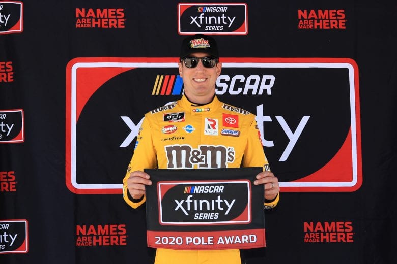 AVONDALE, ARIZONA - MARCH 07: Kyle Busch, driver of the #54 Twix Cookies & Cream Toyota, poses for a photo after winning the pole award during qualifying for the NASCAR Xfinity Series LS Tractor 200 at Phoenix Raceway on March 07, 2020 in Avondale, Arizona. (Photo by Chris Graythen/Getty Images) | Getty Images