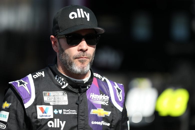 AVONDALE, ARIZONA - MARCH 06: Jimmie Johnson, driver of the #48 Ally Chevrolet, stands in the garage area during practice for the NASCAR Cup Series FanShield 500 at Phoenix Raceway on March 06, 2020 in Avondale, Arizona. (Photo by Chris Graythen/Getty Images) | Getty Images