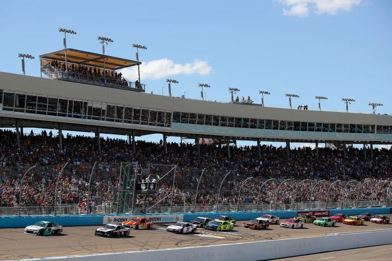 AVONDALE, ARIZONA - MARCH 08: Chase Elliott, driver of the #9 UniFirst Chevrolet, leads the pack at the start of the NASCAR Cup Series FanShield 500 at Phoenix Raceway on March 08, 2020 in Avondale, Arizona. (Photo by Christian Petersen/Getty Images) | Getty Images