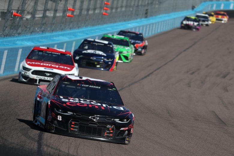 AVONDALE, ARIZONA - MARCH 08: Tyler Reddick, driver of the #8 I Am Second Chevrolet, leads a pack of cars during the NASCAR Cup Series FanShield 500 at Phoenix Raceway on March 08, 2020 in Avondale, Arizona. (Photo by Chris Graythen/Getty Images) | Getty Images