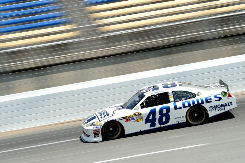 SPARTA, KY - JUNE 29:  Jimmie Johnson, driver of the #48 Lowe's Dover White Chevrolet, practices for the NASCAR Sprint Cup Series Quaker State 400 at Kentucky Speedway on June 29, 2012 in Sparta, Kentucky.  (Photo by Jared C. Tilton/Getty Images) | Getty Images