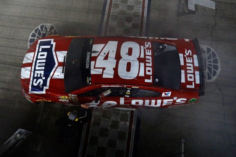 FORT WORTH, TX - NOVEMBER 02:  Jimmie Johnson, driver of the #48 Lowe's Red Vest Chevrolet, during the NASCAR Sprint Cup Series AAA Texas 500 at Texas Motor Speedway on November 2, 2014 in Fort Worth, Texas.  (Photo by Matt Sullivan/NASCAR via Getty Images)