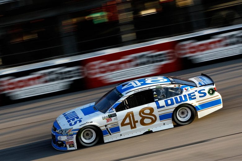 DARLINGTON, SC - SEPTEMBER 03:  Jimmie Johnson drives the #48 Lowe's Throwback Chevrolet during the Monster Energy NASCAR Cup Series Bojangles' Southern 500 at Darlington Raceway on September 3, 2017 in Darlington, South Carolina.  (Photo by Brian Lawdermilk/Getty Images) | Getty Images