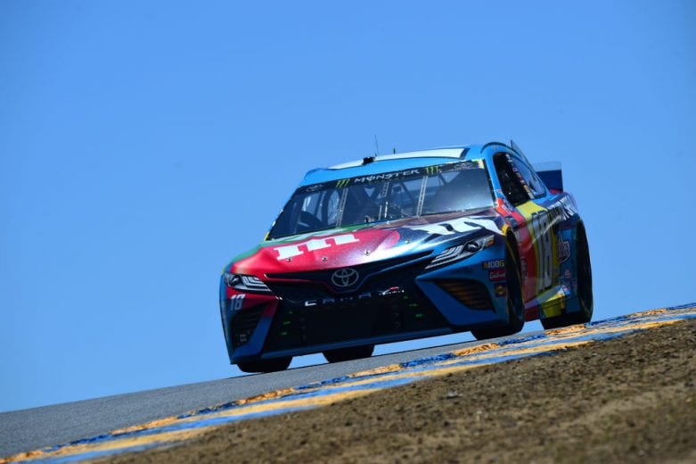 SONOMA, CALIFORNIA - JUNE 22: Kyle Busch, driver of the #18 M&M's Hazelnut Toyota, qualifies for the Monster Energy NASCAR Cup Series Toyota/Save Mart 350 at Sonoma Raceway on June 22, 2019 in Sonoma, California. (Photo by Jared C. Tilton/Getty Images) | Getty Images