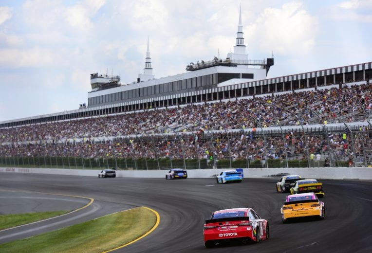 LONG POND, PENNSYLVANIA - JULY 28: A general view of racing during the Monster Energy NASCAR Cup Series Gander RV 400 at Pocono Raceway on July 28, 2019 in Long Pond, Pennsylvania. (Photo by Jared C. Tilton/Getty Images) | Getty Images