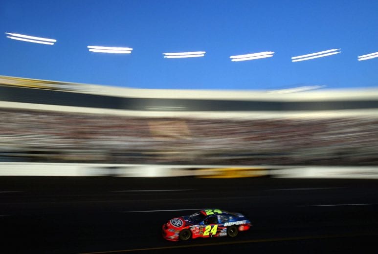RICHMOND, VA - MAY 14: Jeff Gordon drives his #24 DuPont Chevrolet during practice for the NASCAR Nextel Cup Chevy American Revolution 400 on May 14, 2004 at Richmond International Raceway in Richmond, Virginia. (Photo by Jonathan Ferrey/Getty Images) | Getty Images