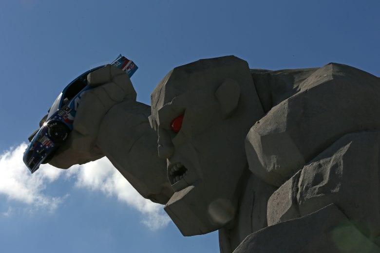 DOVER, DE - OCTOBER 01:  A general view of Miles the Monster located in the fanzone prior to the Monster Energy NASCAR Cup Series Apache Warrior 400 presented by Lucas Oil at Dover International Speedway on October 1, 2017 in Dover, Delaware.  (Photo by Sean Gardner/Getty Images) | Getty Images