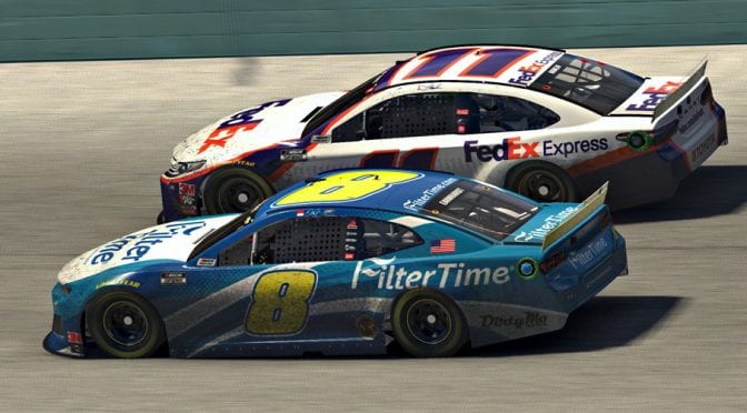 Featured image for Denny Hamlin holds off Dale Jr. for Homestead-Miami win in iRacing Pro opener