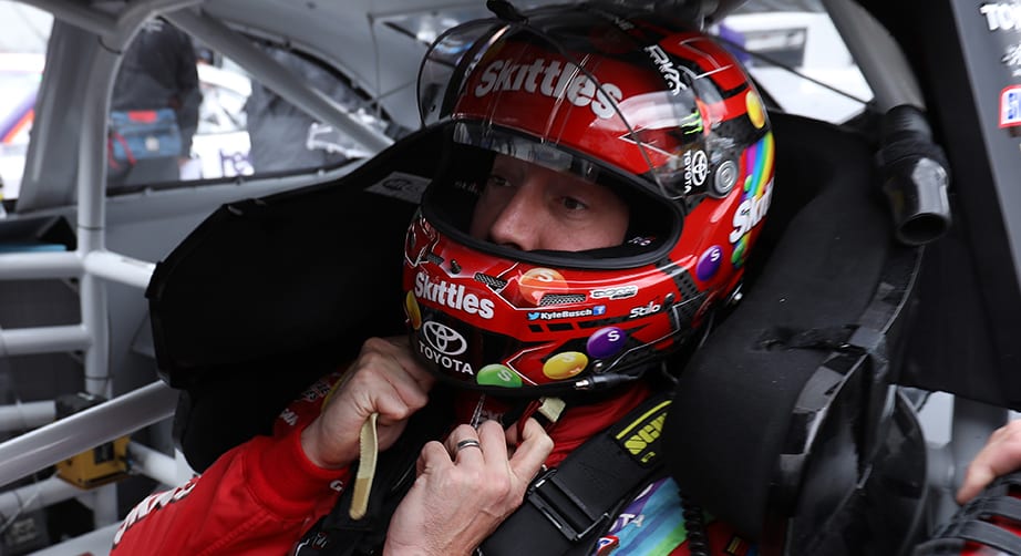BRISTOL, TN - APRIL 05: Kyle Busch, driver of the #18 Skittles Toyota, sits in his car during qualifying for the Monster Energy NASCAR Cup Series Food City 500 at Bristol Motor Speedway on April 5, 2019 in Bristol, Tennessee. (Photo by Donald Page/Getty Images) | Getty Images