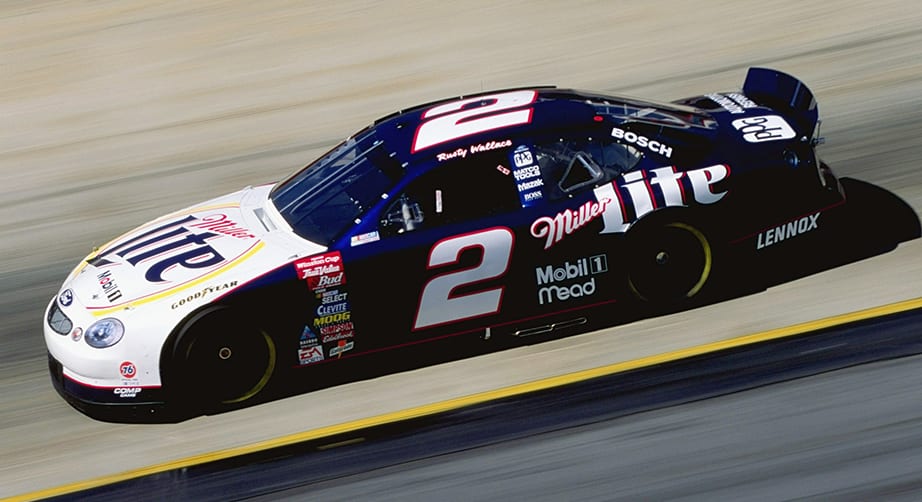 BRISTOL, TN - APRIL 10: Driver Rusty Wallace #2 in action during practice for the Food City 500, part of the NASCAR Winston Cup Series, on April 10, 1999 at the Bristol Motor Speedway in Bristol, Tennessee. (Photo by: Jamie Squire/Getty Images) | Getty Images