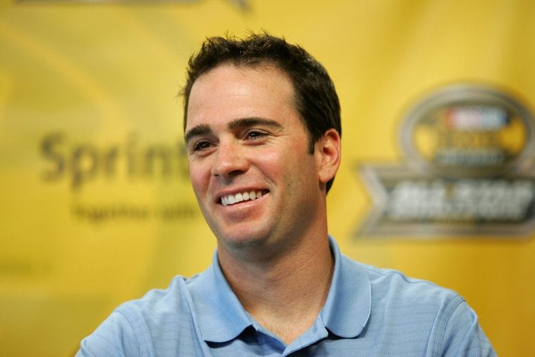 CONCORD, NC - MAY 3: Jimmie Johnson, driver of the #48 Lowe's Chevrolet, smiles as he speaks with the media during NASCAR Nextel Cup Series Charlotte Testing on May 3, 2006 at Lowe's Motor Speedway in Concord, North Carolina. (Photo By Streeter Lecka/Getty Images) | Getty Images