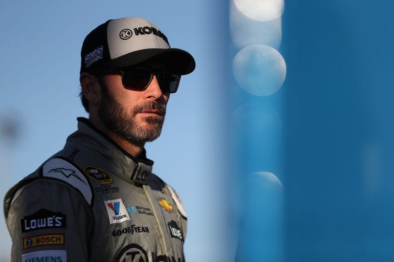 AVONDALE, AZ - NOVEMBER 11: Jimmie Johnson, driver of the #48 Kobalt Chevrolet, stands on the grid during qualifying for the NASCAR Sprint Cup Series Can-Am 500 at Phoenix International Raceway on November 11, 2016 in Avondale, Arizona. (Photo by Christian Petersen/Getty Images) | Getty Images