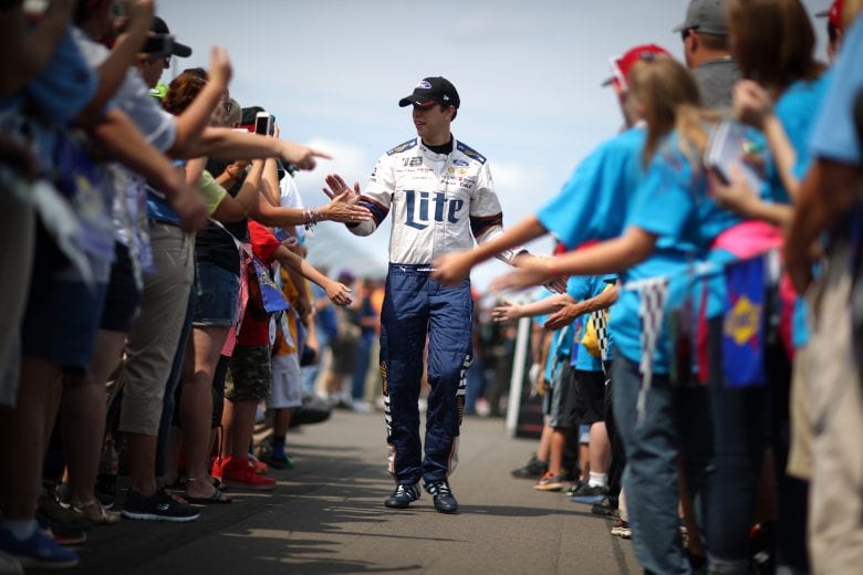 WATKINS GLEN, NY - AUGUST 06: Brad Keselowski, driver of the #2 Miller Lite Ford, is introduced prior to the Monster Energy NASCAR Cup Series I Love NY 355 at The Glen at Watkins Glen International on August 6, 2017 in Watkins Glen, New York. (Photo by Chris Graythen/Getty Images) | Getty Images