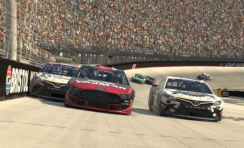 Threewide Finish Main Pro Invitational Bristol Enascar 2020