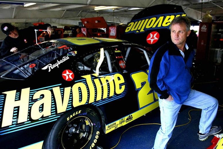 8 Feb 2002: Ricky Rudd, driver of the #28 Texaco Havoline Ford Taurus, in the garage before practice for the Daytona 500 at Daytona International Speedway in Daytona, Florida. DIGITAL IMAGE. Mandatory Credit: Craig Jones/Getty Images