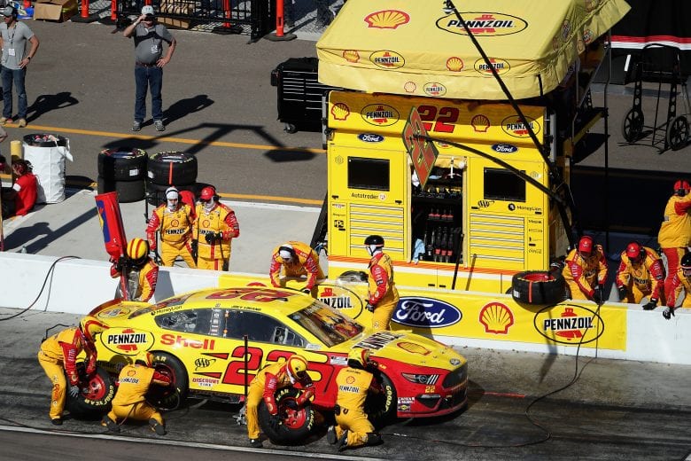 AVONDALE, ARIZONA - MARCH 08: Joey Logano, driver of the #22 Shell Pennzoil Ford, pits during the NASCAR Cup Series FanShield 500 at Phoenix Raceway on March 08, 2020 in Avondale, Arizona. (Photo by Christian Petersen/Getty Images) | Getty Images