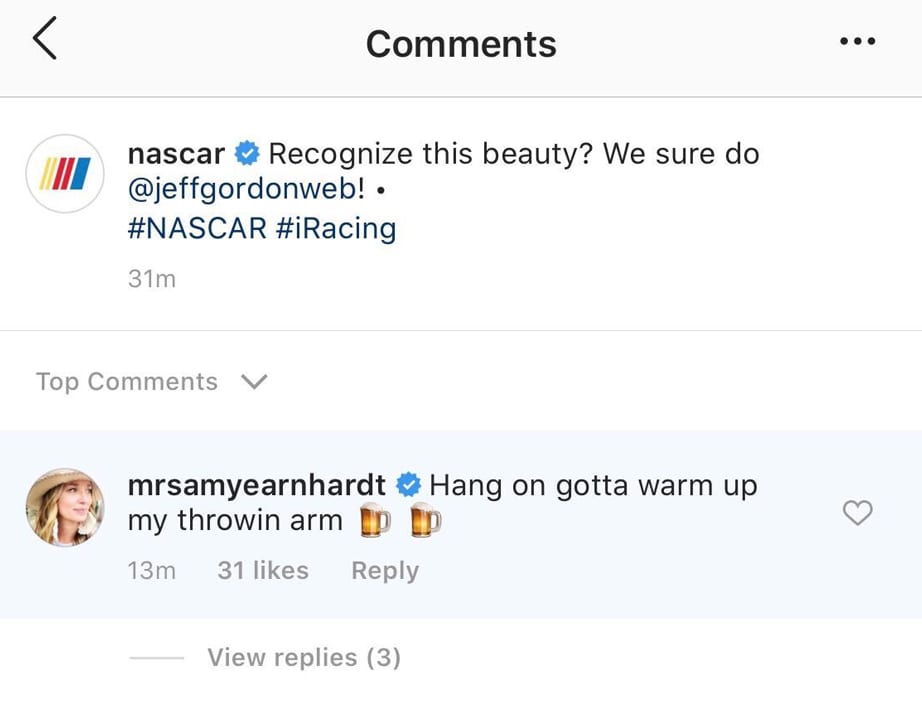 Amy Earnhardt Comment Ig