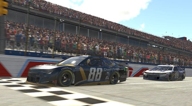 Alex Bowman survives overtime for eNASCAR iRacing Invitational win at Talladega