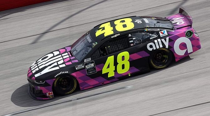 Featured image for Jimmie Johnson crashes out of lead in Stage 1’s final lap at Darlington