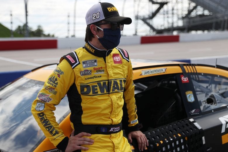 DARLINGTON, SOUTH CAROLINA - MAY 17:  Erik Jones, driver of the #20 DeWalt Atomic Thank You Toyota, prepares to drive during the NASCAR Cup Series The Real Heroes 400 at Darlington Raceway on May 17, 2020 in Darlington, South Carolina. (Photo by Chris Graythen/Getty Images) | Getty Images