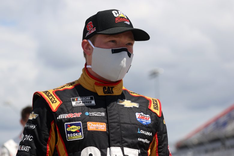 DARLINGTON, SOUTH CAROLINA - MAY 17:  Tyler Reddick, driver of the #8 Caterpillar Chevrolet, stands on the grid during the NASCAR Cup Series The Real Heroes 400 at Darlington Raceway on May 17, 2020 in Darlington, South Carolina. (Photo by Chris Graythen/Getty Images) | Getty Images