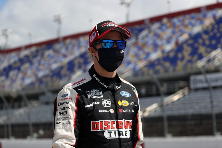 DARLINGTON, SOUTH CAROLINA - MAY 17:  Brad Keselowski, driver of the #2 Discount Tire Ford, prepares to drive during the NASCAR Cup Series The Real Heroes 400 at Darlington Raceway on May 17, 2020 in Darlington, South Carolina. (Photo by Chris Graythen/Getty Images) | Getty Images