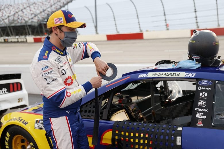DARLINGTON, SOUTH CAROLINA - MAY 20: Brad Keselowski, driver of the #2 PIRTEK Ford, prepares for the NASCAR Cup Series Toyota 500 at Darlington Raceway on May 20, 2020 in Darlington, South Carolina. (Photo by Chris Graythen/Getty Images) | Getty Images