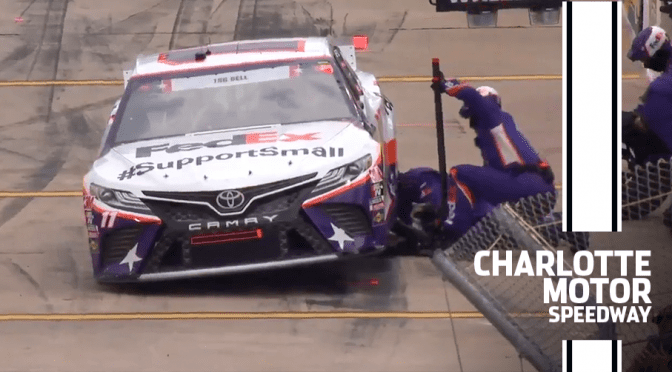 Ballast falls off Denny Hamlin’s car, impacts his Coca-Cola 600 start