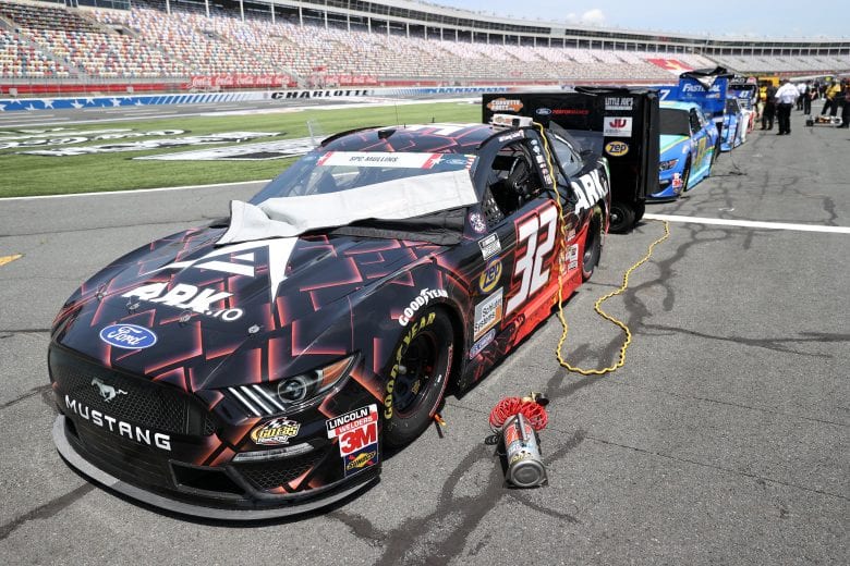 CONCORD, NORTH CAROLINA - MAY 24:  The #32 ARK.io Ford, driven by Corey LaJoie sits on the grid prior to the NASCAR Cup Series Coca-Cola 600 at Charlotte Motor Speedway on May 24, 2020 in Concord, North Carolina. (Photo by Chris Graythen/Getty Images) | Getty Images