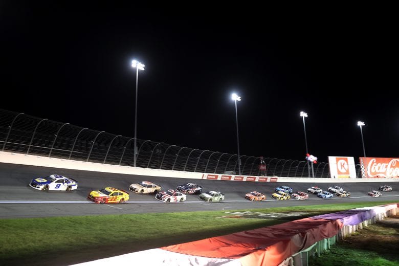 CONCORD, NORTH CAROLINA - MAY 24: Chase Elliott, driver of the #9 NAPA Auto Parts Chevrolet, leads a pack of cars during the NASCAR Cup Series Coca-Cola 600 at Charlotte Motor Speedway on May 24, 2020 in Concord, North Carolina. (Photo by Chris Graythen/Getty Images) | Getty Images