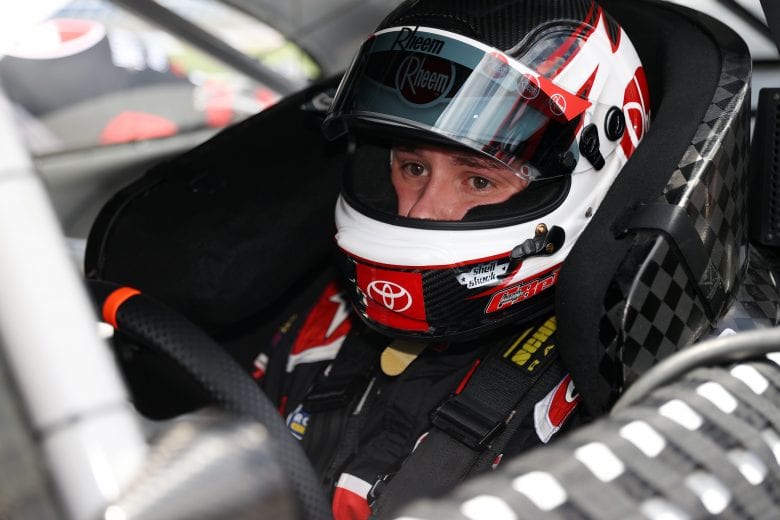 CONCORD, NORTH CAROLINA - MAY 24: Christopher Bell, driver of the #95 Rheem Toyota, sits in his car on the grid during qualifying for the NASCAR Cup Series Coca-Cola 600 at Charlotte Motor Speedway on May 24, 2020 in Concord, North Carolina. (Photo by Chris Graythen/Getty Images) | Getty Images
