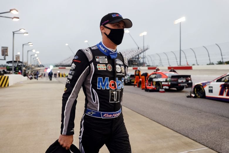 DARLINGTON, SOUTH CAROLINA - MAY 20: Kevin Harvick, driver of the #4 Mobil 1 Ford, walks the grid prior to the NASCAR Cup Series Toyota 500 at Darlington Raceway on May 20, 2020 in Darlington, South Carolina. (Photo by Chris Graythen/Getty Images) | Getty Images