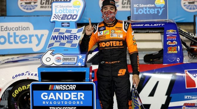 Chase Elliott edges Kyle Busch to claim Gander Trucks bounty at Charlotte