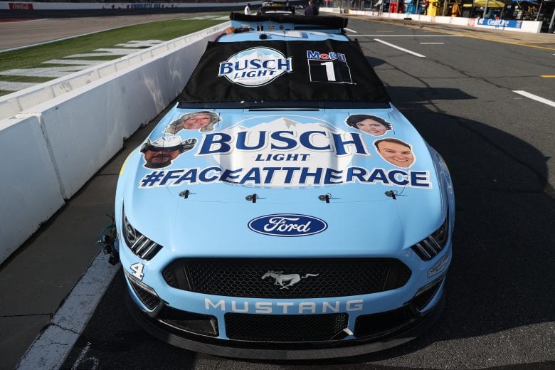 CONCORD, NORTH CAROLINA - MAY 28: The #4 Busch Light Ford, sits on the grid prior to the NASCAR Cup Series Alsco Uniforms 500 at Charlotte Motor Speedway on May 28, 2020 in Concord, North Carolina. (Photo by Chris Graythen/Getty Images) | Getty Images