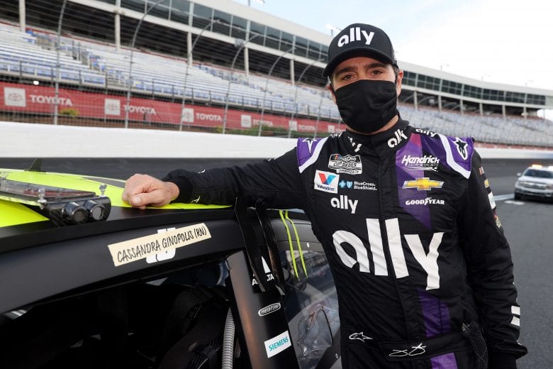 CONCORD, NORTH CAROLINA - MAY 28: Jimmie Johnson, driver of the #48 Ally Chevrolet, waits on pit road prior to the NASCAR Cup Series Alsco Uniforms 500 at Charlotte Motor Speedway on May 28, 2020 in Concord, North Carolina. (Photo by Chris Graythen/Getty Images) | Getty Images
