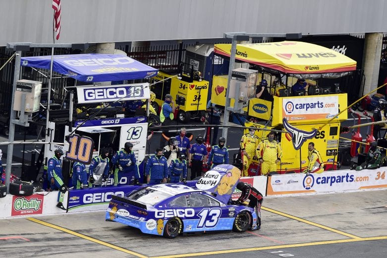 CONCORD, NORTH CAROLINA - MAY 28: Ty Dillon, driver of the #13 GEICO Chevrolet, pits during the NASCAR Cup Series Alsco Uniforms 500 at Charlotte Motor Speedway on May 28, 2020 in Concord, North Carolina. (Photo by Jared C. Tilton/Getty Images) | Getty Images