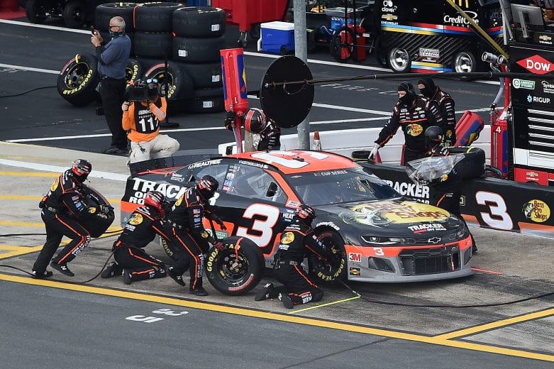 CONCORD, NORTH CAROLINA - MAY 28: Austin Dillon, driver of the #3 Bass Pro Shops/Tracker Off Road Chevrolet, pits during the NASCAR Cup Series Alsco Uniforms 500 at Charlotte Motor Speedway on May 28, 2020 in Concord, North Carolina. (Photo by Jared C. Tilton/Getty Images) | Getty Images