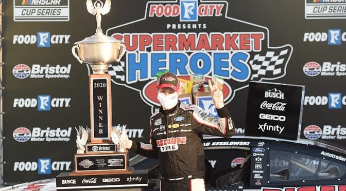 Featured Image for Brad Keselowski wins second race of season at Bristol in wild finish
