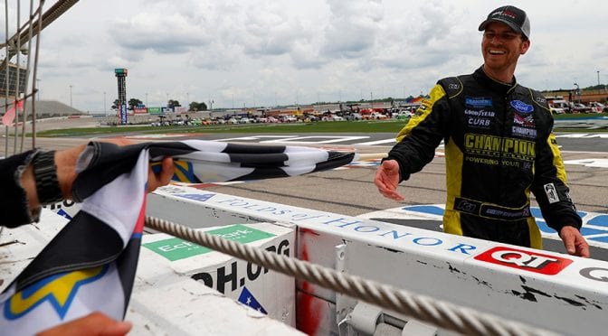 Featured Image for Grant Enfinger denies Hill, rallies to Gander Trucks win in overtime at Atlanta