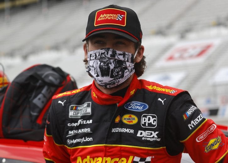HAMPTON, GEORGIA - JUNE 07: Ryan Blaney, driver of the #12 Advance Auto Parts Ford, waits on the grid prior to the NASCAR Cup Series Folds of Honor QuikTrip 500 at Atlanta Motor Speedway on June 07, 2020 in Hampton, Georgia. (Photo by Chris Graythen/Getty Images) | Getty Images