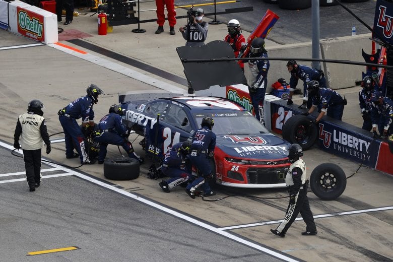 HAMPTON, GEORGIA - JUNE 07: William Byron, driver of the #24 Liberty University Chevrolet, pits during the NASCAR Cup Series Folds of Honor QuikTrip 500 at Atlanta Motor Speedway on June 07, 2020 in Hampton, Georgia. (Photo by Kevin C. Cox/Getty Images) | Getty Images
