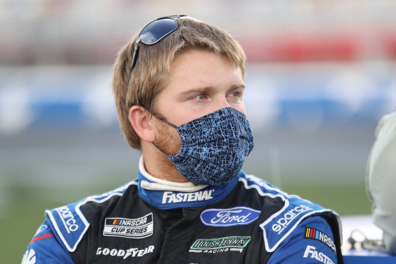 CONCORD, NORTH CAROLINA - MAY 28: Chris Buescher, driver of the #17 Fastenal Ford, waits on pit road prior to the NASCAR Cup Series Alsco Uniforms 500 at Charlotte Motor Speedway on May 28, 2020 in Concord, North Carolina. (Photo by Chris Graythen/Getty Images) | Getty Images