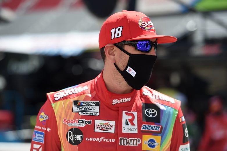 BRISTOL, TENNESSEE - MAY 31: Kyle Busch, driver of the #18 Skittles Toyota, waits on the grid prior to the NASCAR Cup Series Food City presents the Supermarket Heroes 500 at Bristol Motor Speedway on May 31, 2020 in Bristol, Tennessee. (Photo by Jared C. Tilton/Getty Images) | Getty Images