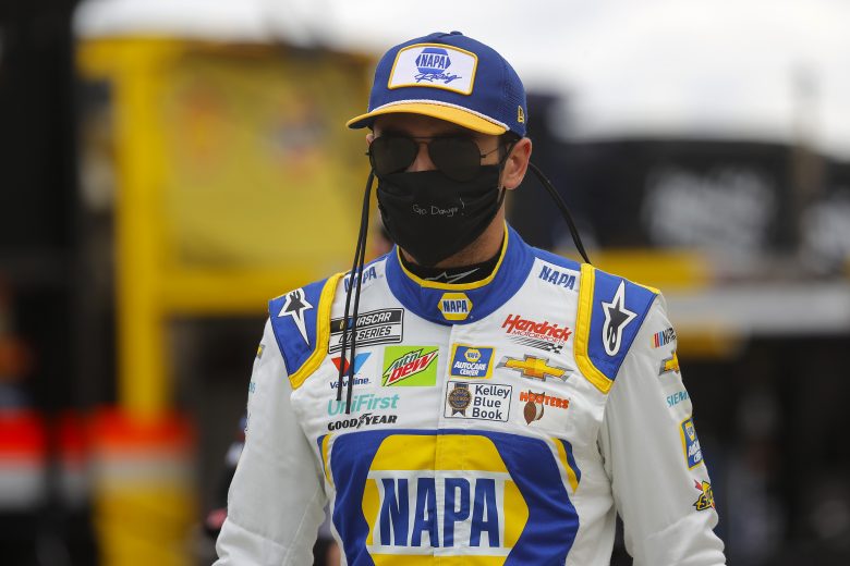 HAMPTON, GEORGIA - JUNE 07: Chase Elliott, driver of the #9 NAPA Auto Parts Chevrolet, walks the grid prior to the NASCAR Cup Series Folds of Honor QuikTrip 500 at Atlanta Motor Speedway on June 07, 2020 in Hampton, Georgia. (Photo by Chris Graythen/Getty Images) | Getty Images
