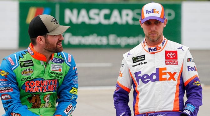Featured Image for Inspired by Michael Jordan, Denny Hamlin gets leg up in friction with Corey LaJoie