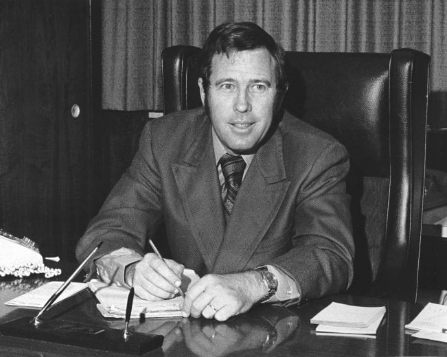 DAYTONA BEACH, FL - JANUARY 1973: Bill France Jr., shortly after taking over the presidency of NASCAR from his father Bill Sr., founder of the organization. (Photo by ISC Archives/CQ-Roll Call Group via Getty Images)