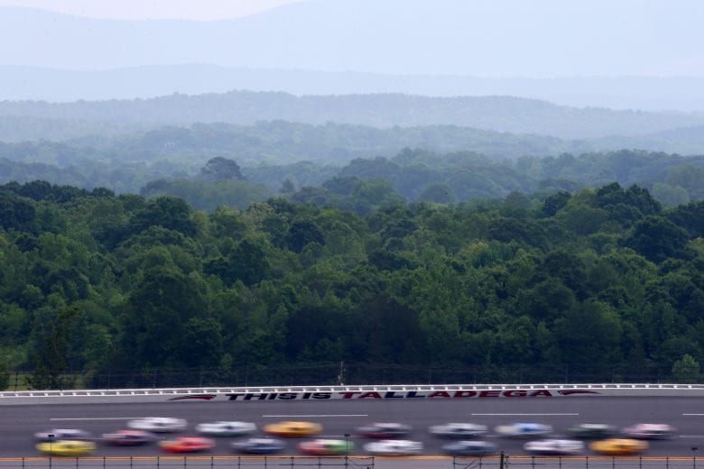 TALLADEGA, AL - MAY 01: Cars race during the NASCAR Sprint Cup Series GEICO 500 at Talladega Superspeedway on May 1, 2016 in Talladega, Alabama. (Photo by Sarah Crabill/NASCAR via Getty Images)
