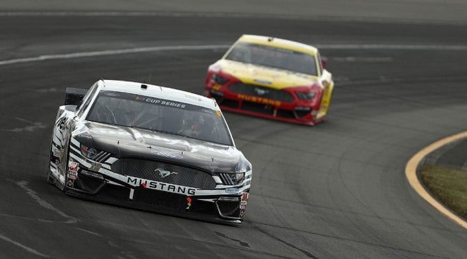 Featured Image for Aric Almirola, Joey Logano take stages in Cup Series race at Pocono Raceway